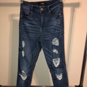 Distressed Ripped High Waisted Jeans